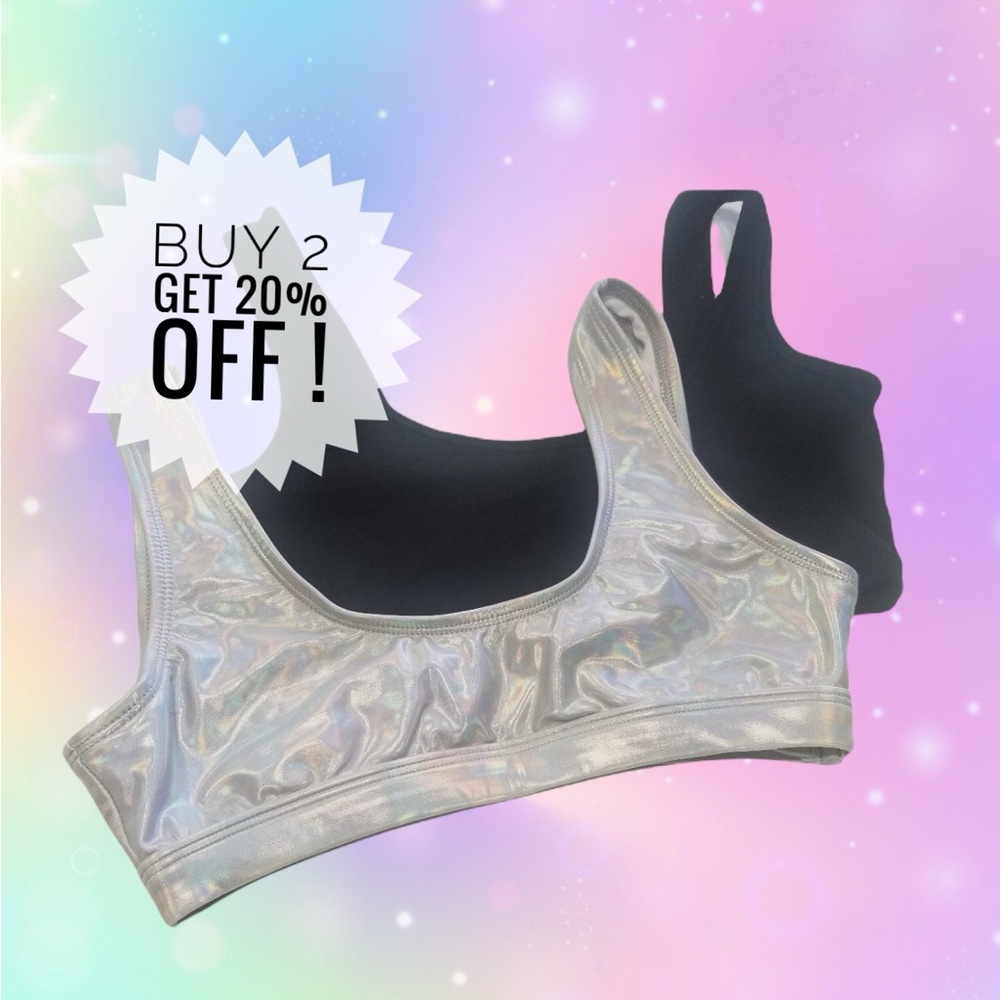 Fashion Nova Women's Black and Silver Bralettes